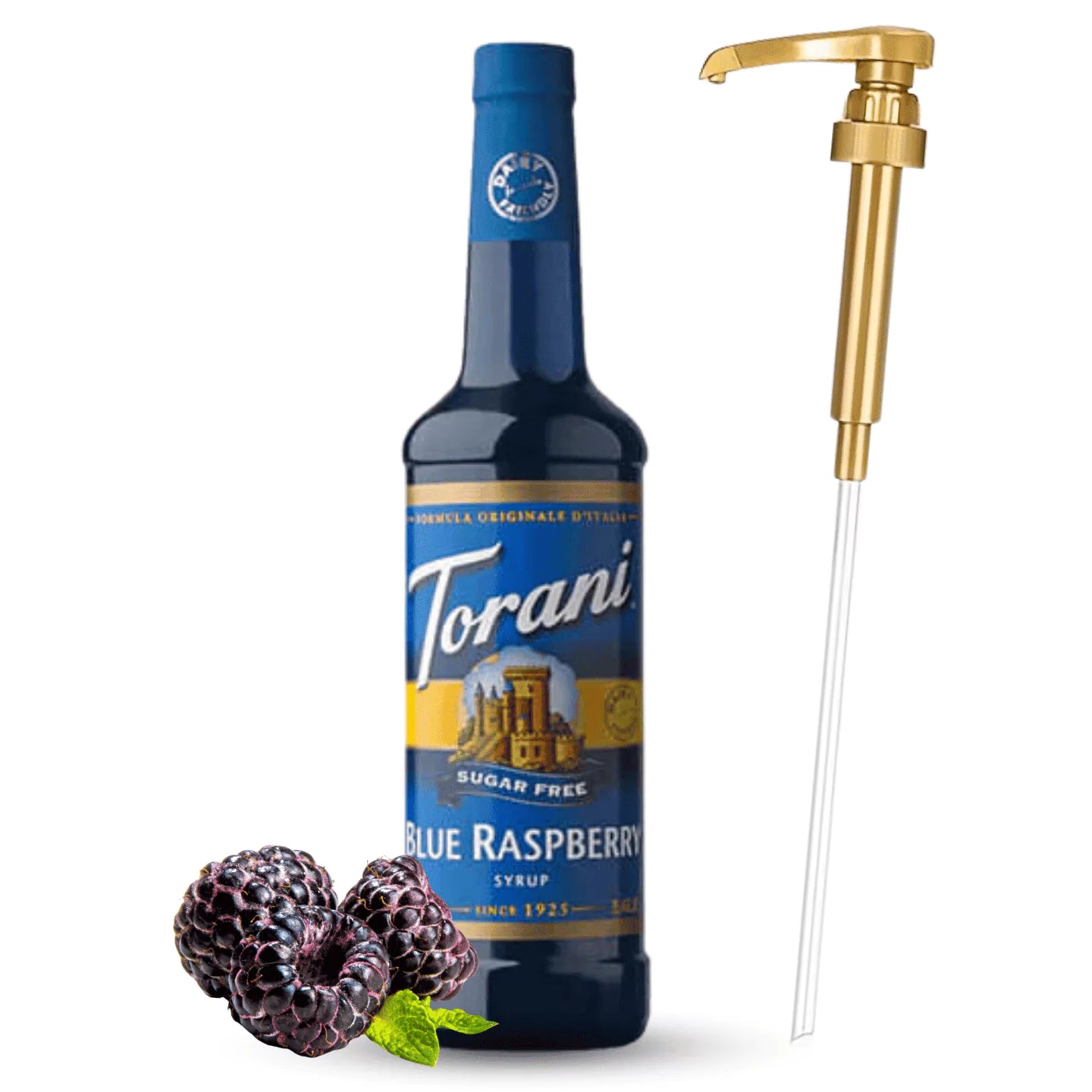 Torani Sugar-Free Blue Raspberry Coffee Syrup (25.4 oz) with Direct ...