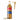 A bottle of Torani Vanilla Bean syrup  with a gold pump dispenser and vanilla beans on a white background.