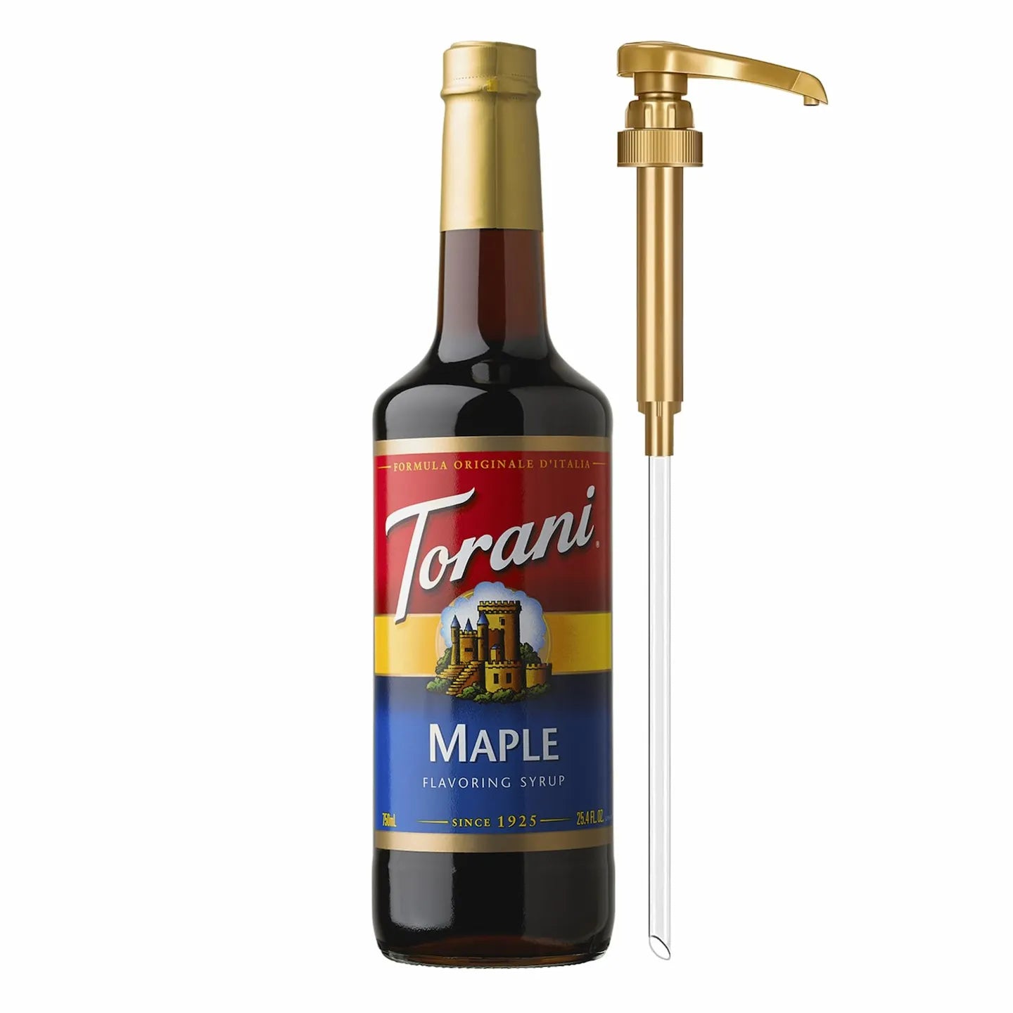 Torani Maple Syrup (25.4 fl oz / 750 ml Glass Bottle with Pump ...